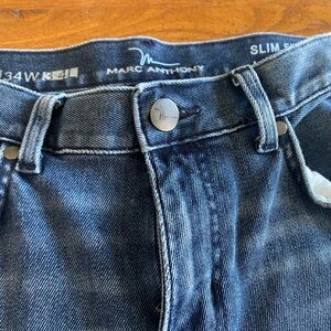 Marc Anthony Men's Slim Straight Dark Blue Jeans